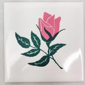 Vintage 1960s Kitsch Pink Rosebud Floral Home Deco